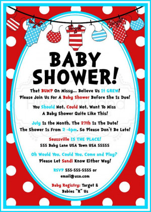 Dr. Seuss Baby Shower Invitations