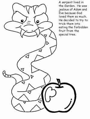 Adam and Eve Bible coloring book pages