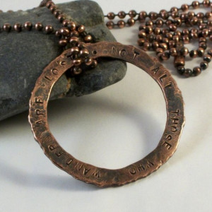 Custom Made 8-Gauge Copper Ring Pendant With Quote