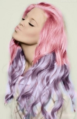 Pastel pink and purple hair
