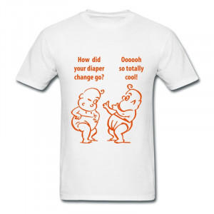 Design Slim Fit Man Tee- Shirt Polite babies talking their diaper ...