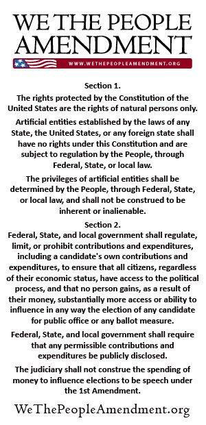 Move to Amend’s Proposed 28th Amendment to the Constitution