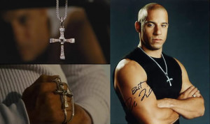 FAST and The FURIOUS DOMINIC'S crystal CROSS PENDANT Necklace prop ...