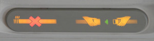 On And No Smoking Fasten Seat Belt Sign Airplane