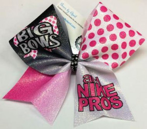... Cheer Quotes Big Bows and Nike Pros Black and Hot Pink Glitter Cheer