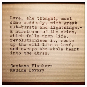 Madame Bovary Love Quote Typed on Typewrier & Framed