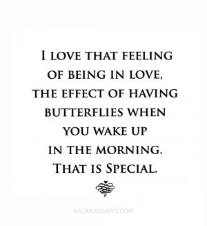 love that feeling of being in love, the effect of having butterflies ...