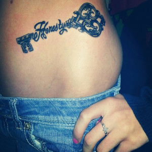 Amazing Honesty Key Tattoo On Waist