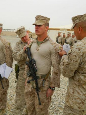 Andrew Tahmooressi is shown being promoted meritoriously to sergeant ...