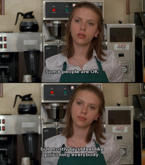 coffee shop, funny, ghost world, lol, movies, quotes, scarlet ...