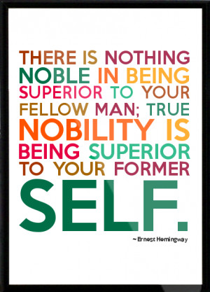 Ernest Hemingway Framed Quote