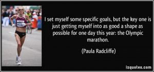 set myself some specific goals, but the key one is just getting ...