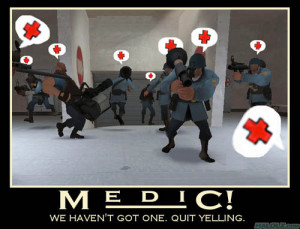 Like me, Luke McKinney hates people who spam the medic call button!