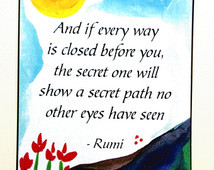 is Closed RUMI Yoga Me ditation Gift Inspirational Quote Motivational ...