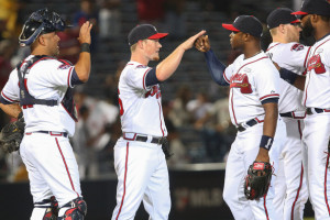 Craig Kimbrel Craig Kimbrel 46 C of the Atlanta Braves celebrates