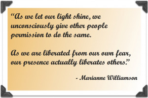 ... fear, our presence actually liberates others.