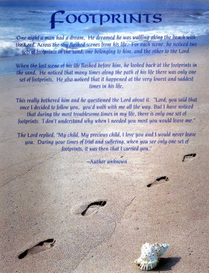 ... footprints sand footprints sand footprints poem footprints in the sand