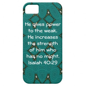 Strength From God Bible Verses Quote Isaiah 40:29 iPhone 5 Covers