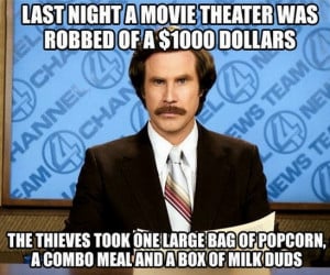 Movie theater was robbed of $1000 dollars