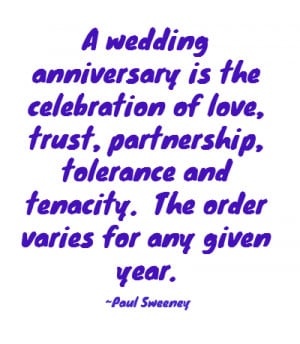 wedding anniversary is the celebration of love, trust, partnership ...
