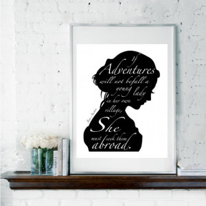 Jane Austen Quote, Inspirational Quote, Literary Print, Black & White ...