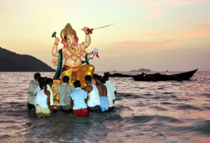 Ganpati Visarjan Rituals followed on Anant Chaturdashi