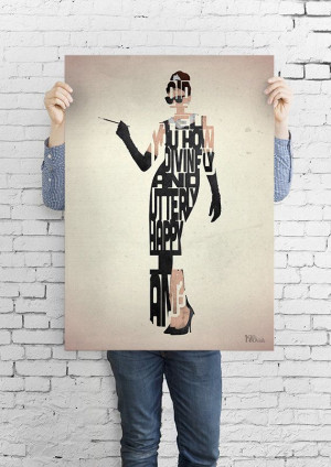Holly Golightly typography art print poster based on a quote from the ...