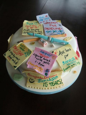Photograph of fun cake for retirement