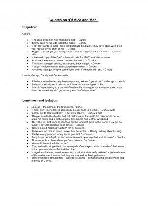 Key Quotes Crooks Of Mice And Men