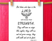 Isaiah 40:31 Religious Bible Quote Framed Canvas Poster Print Wall Art ...