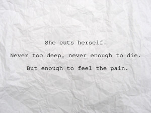 girl sad suicidal suicide perfect pain alone deep paper cut cutting ...
