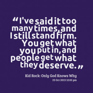 What You Stand For Says Lot...