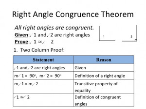 Definition Of Perpendicular Lines Right Angle Congruence Theorem