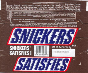 Yet another different Snickers wrapper. This wrapper was bought in ...