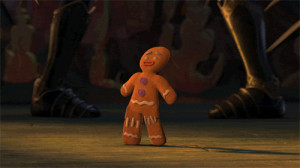 funny cartoons scared shrek gingerbread man animated GIF