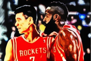 jeremy lin and james harden painting