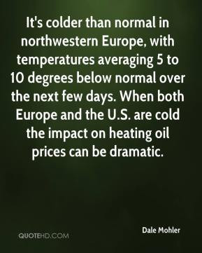 Dale Mohler - It's colder than normal in northwestern Europe, with ...
