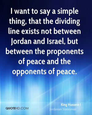 King Hussein I Peace Quotes