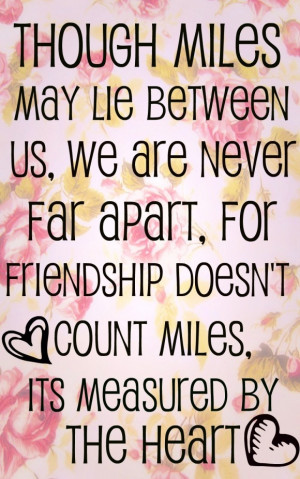 Funny Long Distance Friendship Quotes: Long Distance Friendship Quote ...