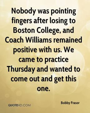 Nobody was pointing fingers after losing to Boston College, and Coach ...