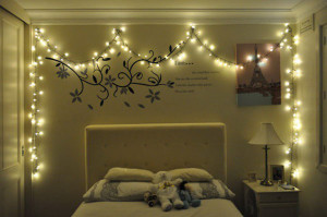 Decorating room with christmas lights1