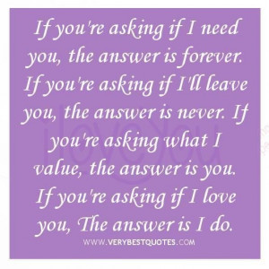 ... if youre asking if ill leave you the answer is never love quote