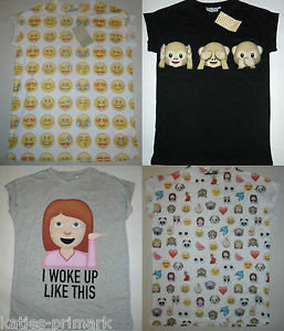 Monkey Emoji Emotions T Shirt 6 20 Primark Ladies