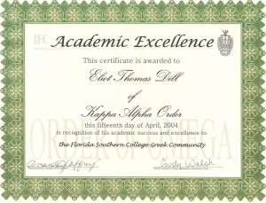 Academic Excellence Award...