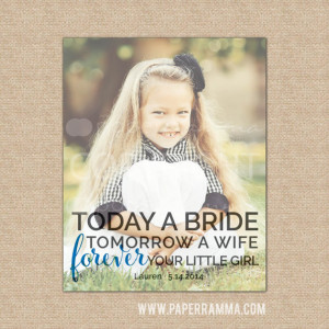 Father of the Bride Gift, Photo Quote Art, Forever Your Little Girl ...