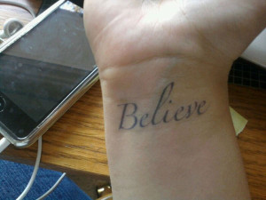 Stylish Believe Tattoo