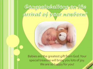 Congratulating The Arrival Of Newborn.