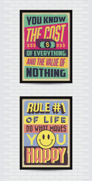 ... , Retro Typographic Posters Featuring Upbeat Motivational Quote