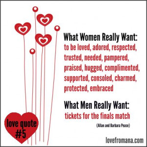 What women really want: to be loved, adored, respected, trusted ...