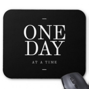 One Day Study Motivational Quote Black and White Mouse Pad